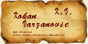 Kokan Varzanović vizit kartica
